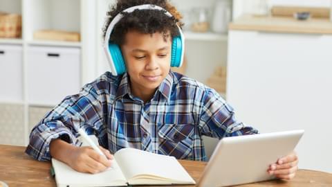 boy studying
